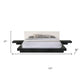 Black and White Wood And Faux Leather King Bed Frame With Attached Nightstands