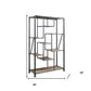 Gray And Brown Metal Eight Tier Bookcase