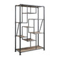 Gray And Brown Metal Eight Tier Bookcase