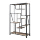 Gray And Brown Metal Eight Tier Bookcase