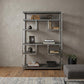 Gray And Silver Metal Seven Tier Geometric Bookcase