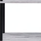 44" Antiqued White And Black Distressed Metal and Wood Four Tier Etagere Bookcase