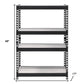 48" Black And Natural Metal and Wood Adjustable Four Tier Bookcase