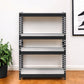48" Black And Natural Metal and Wood Adjustable Four Tier Bookcase