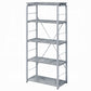 54" Gray And Silver Metal and Wood Four Tier Etagere Bookcase