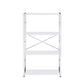 42" White And Silver Metal and Wood Four Tier Etagere Bookcase