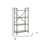 49" Gray Brown Metal Four Tier Etagere Bookcase