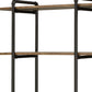 73" Brown And Black Metal Five Tier Etagere Bookcase