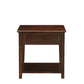 24" Walnut Manufactured Wood Rectangular End Table With Drawer And Shelf