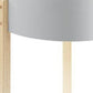 21" Natural Brown And White Manufactured Wood And Solid Wood Round End Table