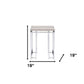 24" Chrome And Natural Oak Manufactured Wood And Metal Square End Table