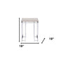 24" Chrome And Natural Oak Manufactured Wood And Metal Square End Table