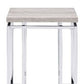 24" Chrome And Natural Oak Manufactured Wood And Metal Square End Table