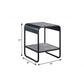 21" Black And Concrete Gray Manufactured Wood And Metal Rectangular End Table With Shelf
