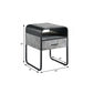 22" Black And Gray Wood And Metal Square End Table With Drawer And Shelf