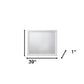 35" White Square Wood Framed Mounted Dresser Mirror