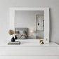 37" White Wood Framed Mounted Dresser Mirror
