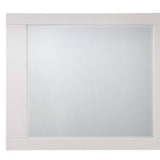 37" White Square Wood Framed Mounted Dresser Mirror
