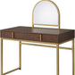 42" Gold Mirrored Vanity Table with Mirror With Two Drawers