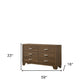 59" Natural Brown Manufactured Wood Six Drawer Double Dresser