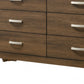 59" Natural Brown Manufactured Wood Six Drawer Double Dresser