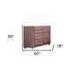40" Pink Solid and Manufactured Wood Six Drawer Double Dresser