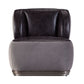 29" Slate Gray and Brown Velvet Slipper Chair