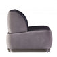 29" Slate Gray and Brown Velvet Slipper Chair
