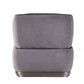 29" Slate Gray and Brown Velvet Slipper Chair