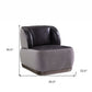29" Slate Gray and Brown Velvet Slipper Chair
