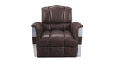 35" Brown Top Grain Leather Patchwork Club Chair