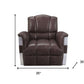 35" Brown Top Grain Leather Patchwork Club Chair