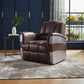 35" Brown Top Grain Leather Patchwork Club Chair