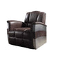 35" Brown Top Grain Leather Patchwork Club Chair