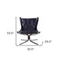 30" Blue and Steel Blue Top Grain Leather Tufted Lounge Chair