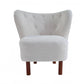 31" White and Brown Sherpa Polka Dots Wingback Chair