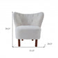 31" White and Brown Sherpa Polka Dots Wingback Chair
