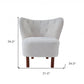 31" White and Brown Sherpa Polka Dots Wingback Chair