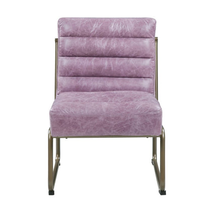 22" Wisteria and Steel Blue Top Grain Leather Ikat Side Chair