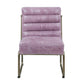 22" Wisteria and Steel Blue Top Grain Leather Ikat Side Chair