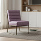 22" Wisteria and Steel Blue Top Grain Leather Ikat Side Chair