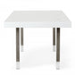 95" White And Gray Stainless Steel Dining Table