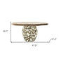 47" Acacia Live Edge Rounded Solid Wood And Brass Dining Table