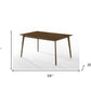 59" Brown Solid Wood Dining Table
