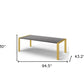 95" Gray And Brass Stainless Steel Dining Table