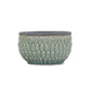 8" Aqua Textural Tone On Tone Ceramic Indoor Outdoor Round Pot Planter