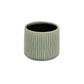 6" Green Striped Ceramic Indoor Outdoor Round Pot Planter