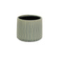 6" Green Striped Ceramic Indoor Outdoor Round Pot Planter