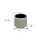 6" Green Striped Ceramic Indoor Outdoor Round Pot Planter