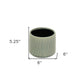 6" Green Striped Ceramic Indoor Outdoor Round Pot Planter